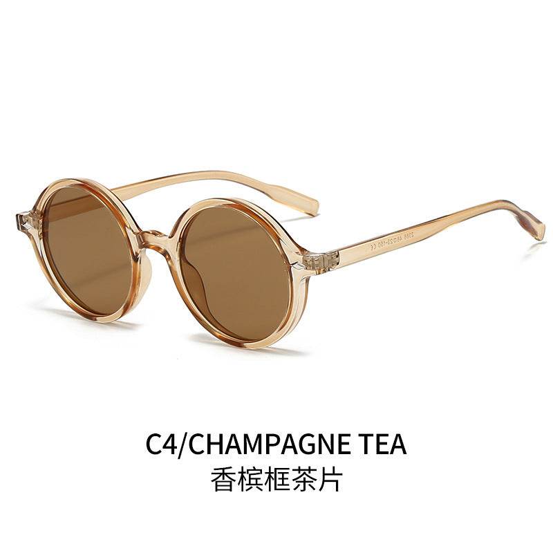 Retro Oval Sun Glasses Y2g Pure Champagne Sunglasses Female Cross-border Fashion - Odeita