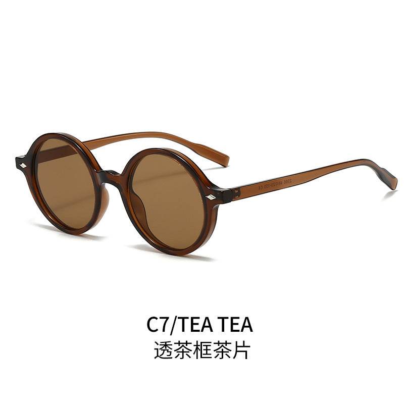 Retro Oval Sun Glasses Y2g Pure Champagne Sunglasses Female Cross-border Fashion - Odeita