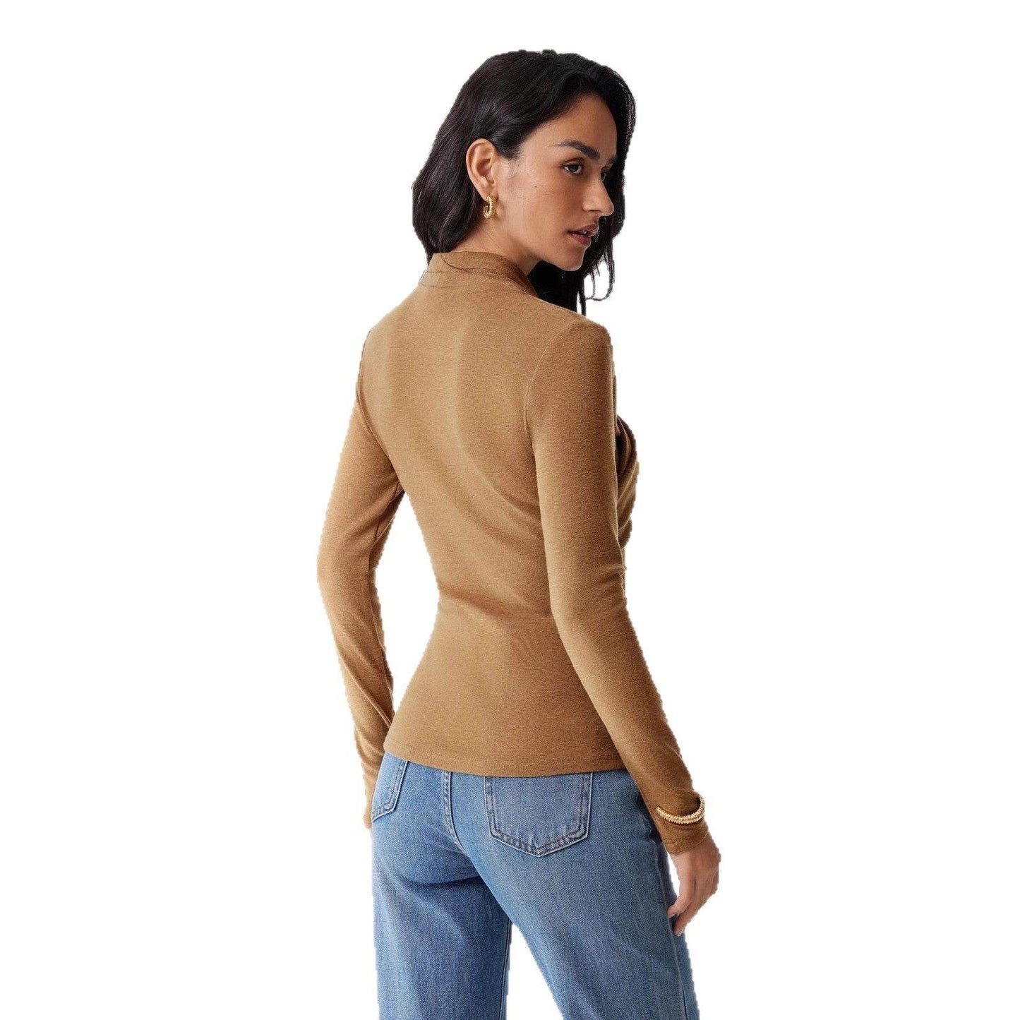 Fashion Women Solid Color Pullover Sweater Sli
m Fit - Odeita