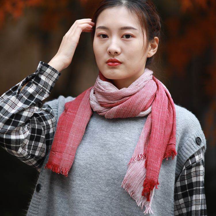 All-matching Art-style Striped Scarf For Women - Odeita