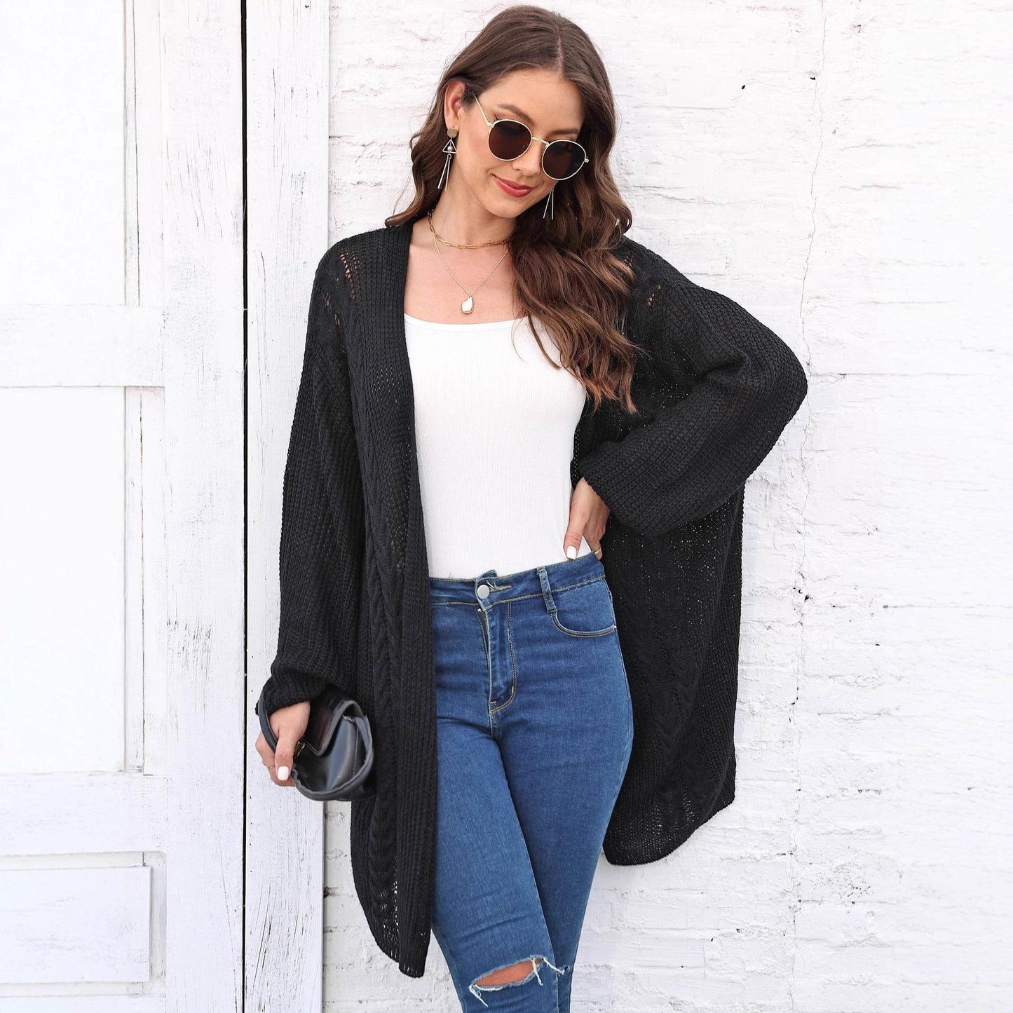 Women's Fashion Loose Casual Sweater Coat - Odeita