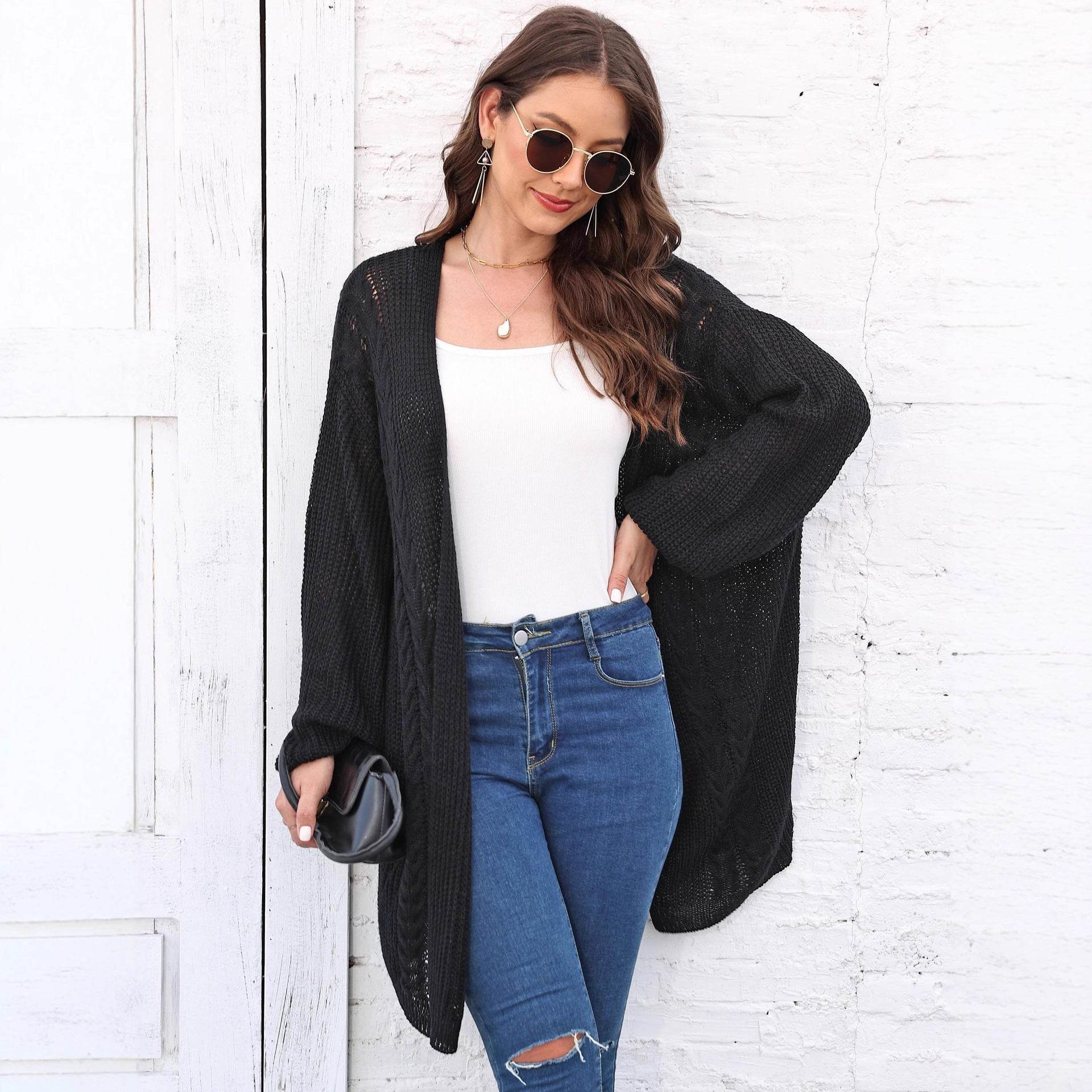 Women's Fashion Loose Casual Sweater Coat - Odeita