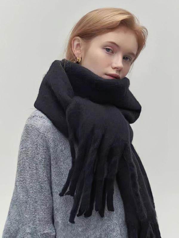 Women's Wool-like Autumn And Winter Solid Color Comfortable Scarf High Quality - Odeita
