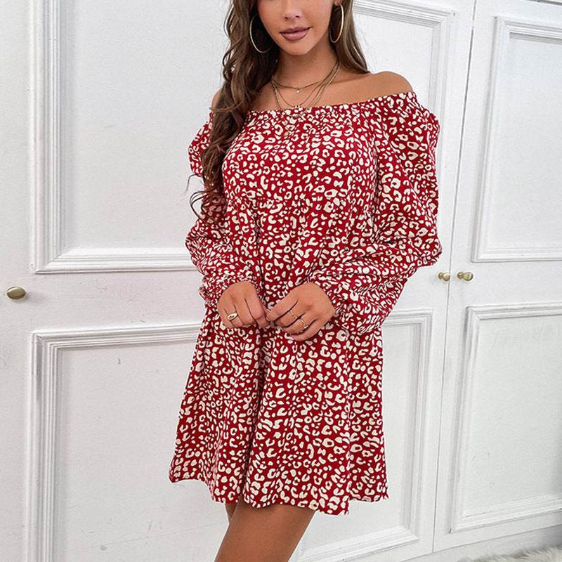 Off-shoulder Beach Skirt Floral Off-shoulder Dress - Odeita