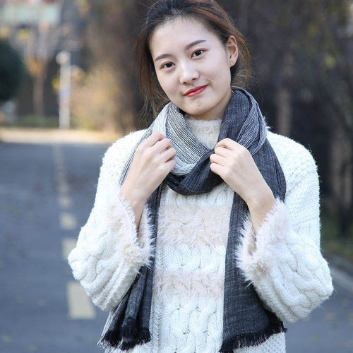 All-matching Art-style Striped Scarf For Women - Odeita