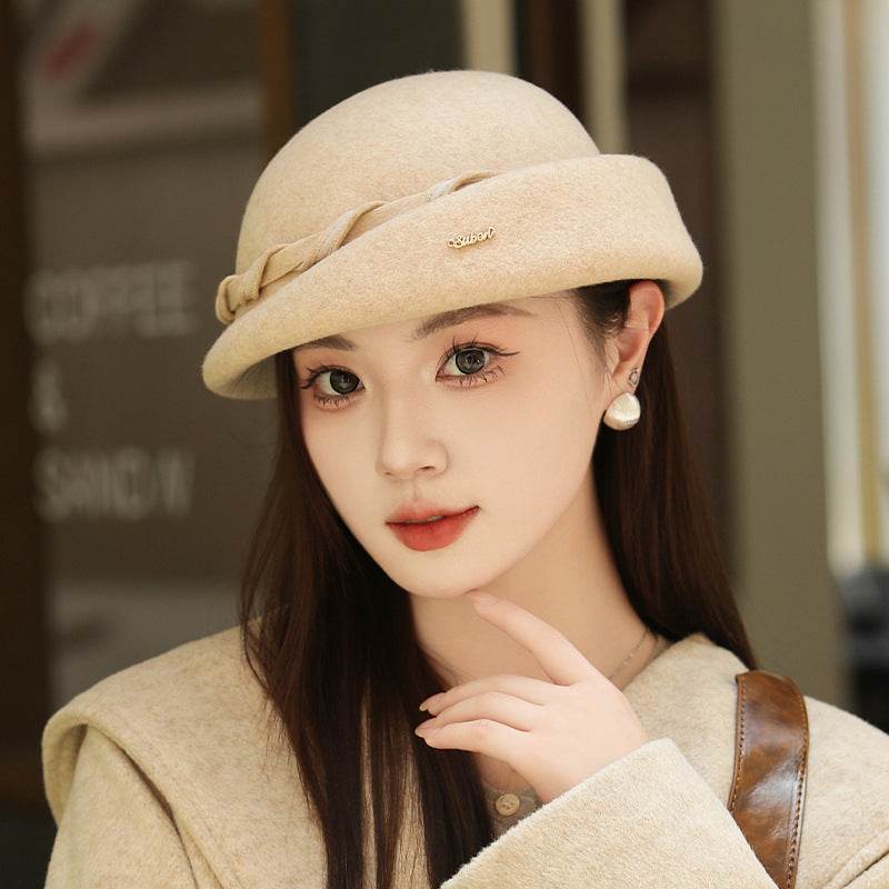 French Hepburn Style Woolen Beret Artistic Australian Wool - Odeita