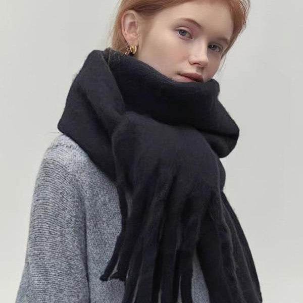 Women's Wool-like Autumn And Winter Solid Color Comfortable Scarf High Quality - Odeita