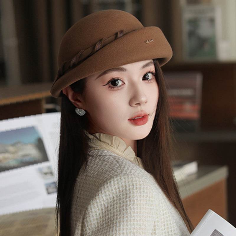 French Hepburn Style Woolen Beret Artistic Australian Wool - Odeita