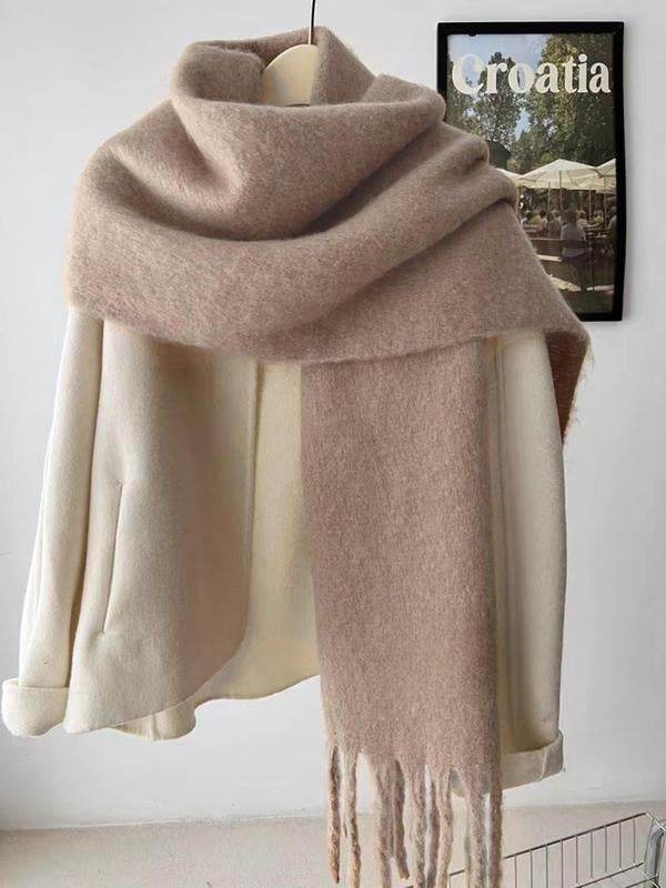 Women's Wool-like Autumn And Winter Solid Color Comfortable Scarf High Quality - Odeita