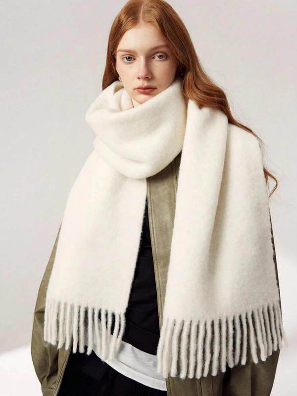 Women's Wool-like Autumn And Winter Solid Color Comfortable Scarf High Quality - Odeita