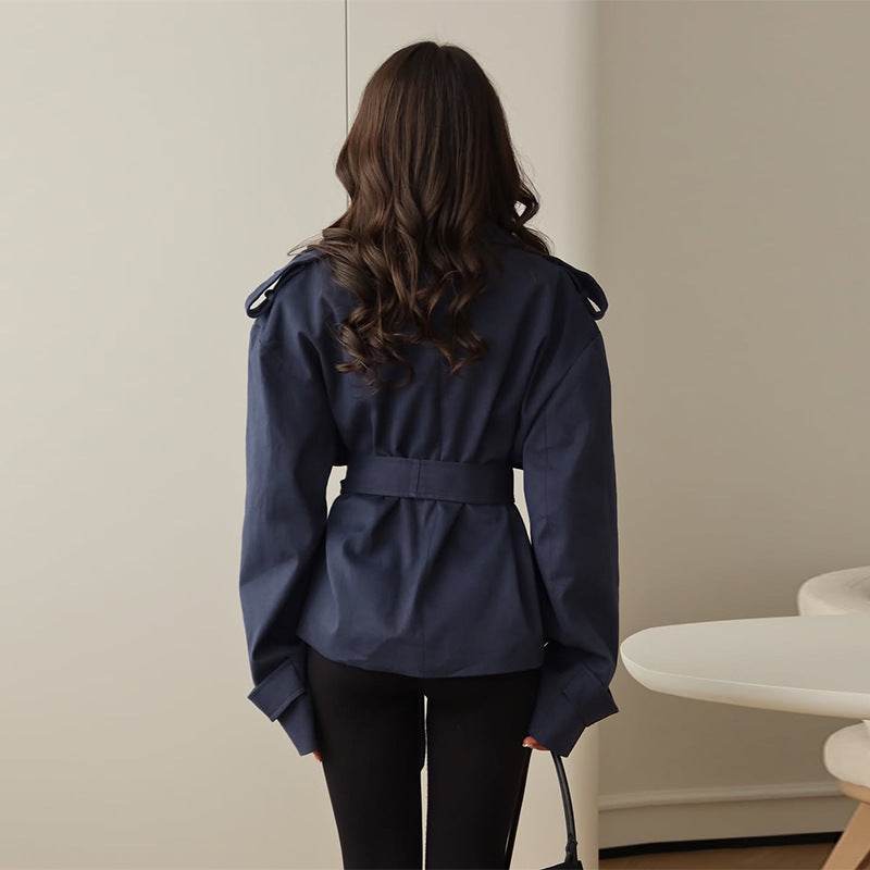 Women's Fashion Waist-controlled Long-sleeved Coat - Odeita