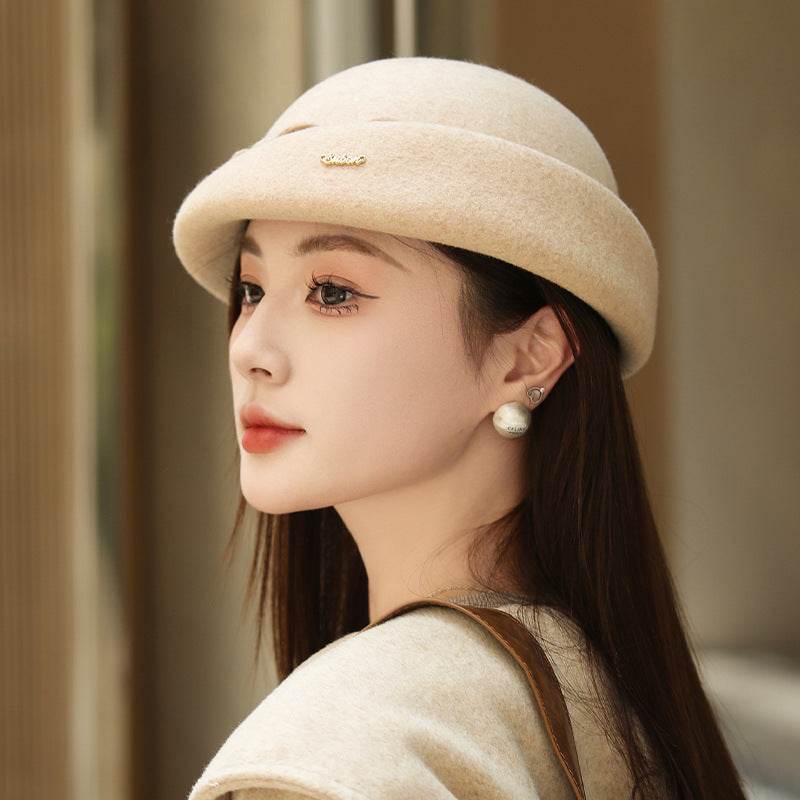 French Hepburn Style Woolen Beret Artistic Australian Wool - Odeita