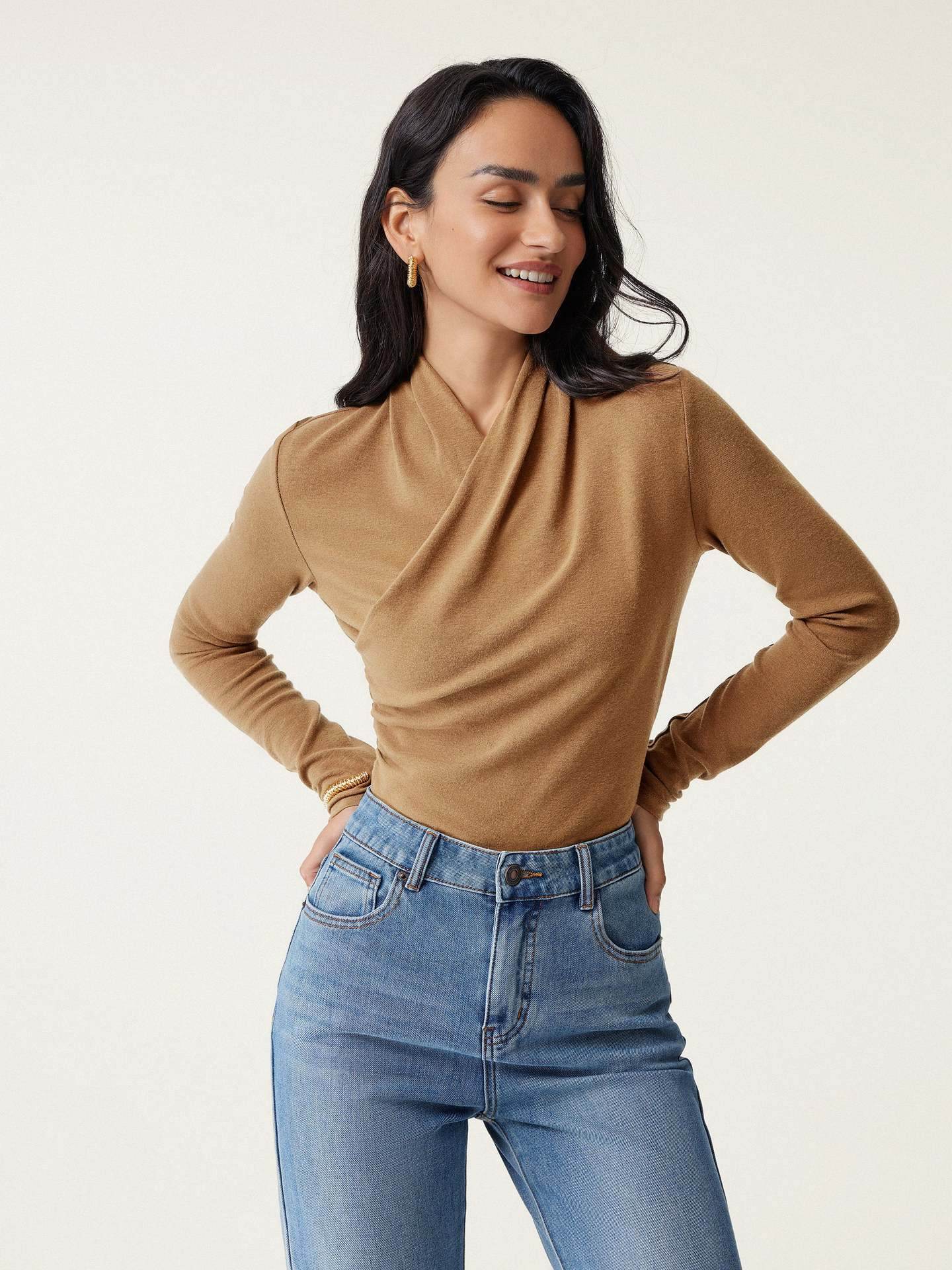 Fashion Women Solid Color Pullover Sweater Sli
m Fit - Odeita