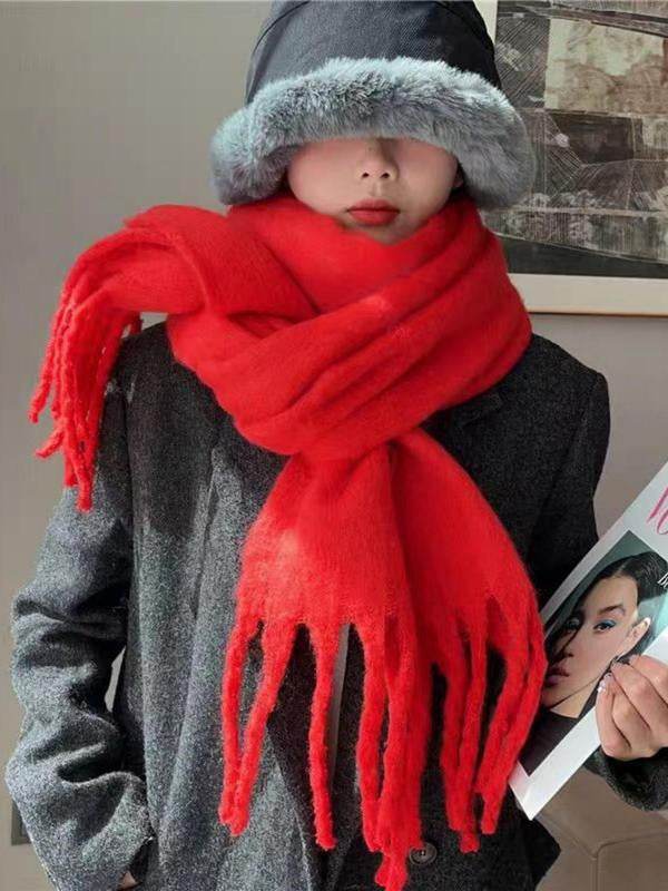 Women's Wool-like Autumn And Winter Solid Color Comfortable Scarf High Quality - Odeita