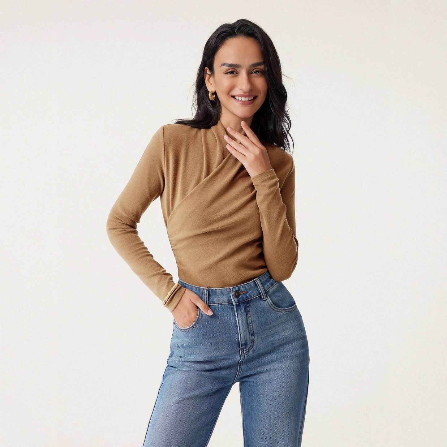Fashion Women Solid Color Pullover Sweater Sli
m Fit - Odeita