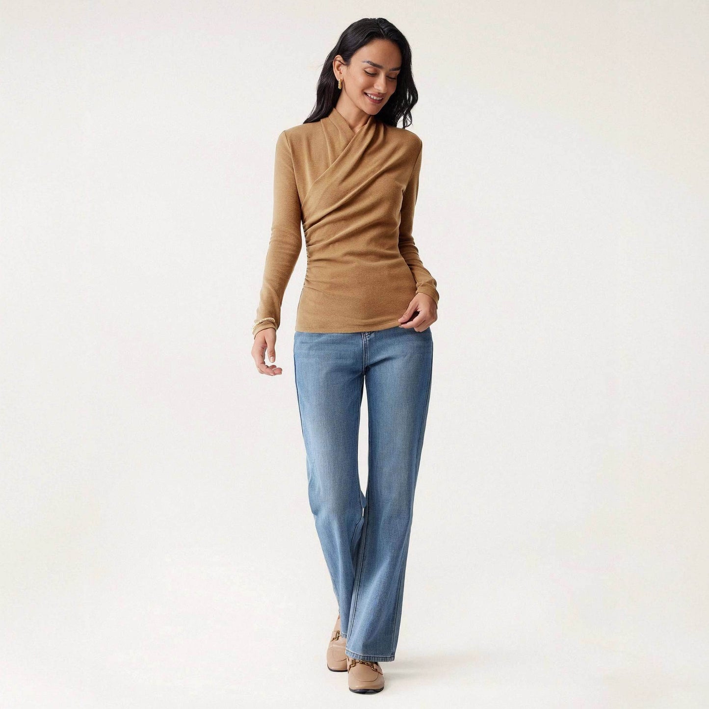 Fashion Women Solid Color Pullover Sweater Sli
m Fit - Odeita