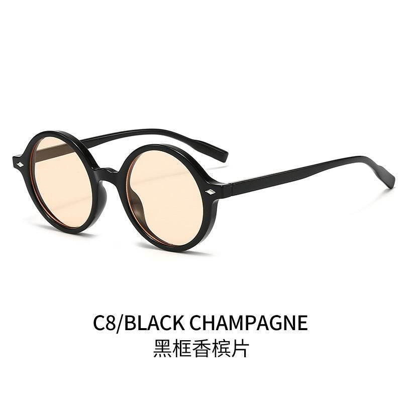 Retro Oval Sun Glasses Y2g Pure Champagne Sunglasses Female Cross-border Fashion - Odeita