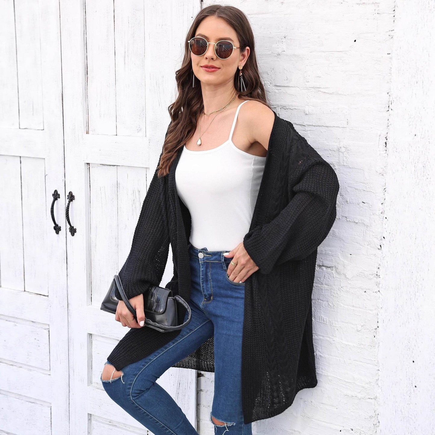 Women's Fashion Loose Casual Sweater Coat - Odeita