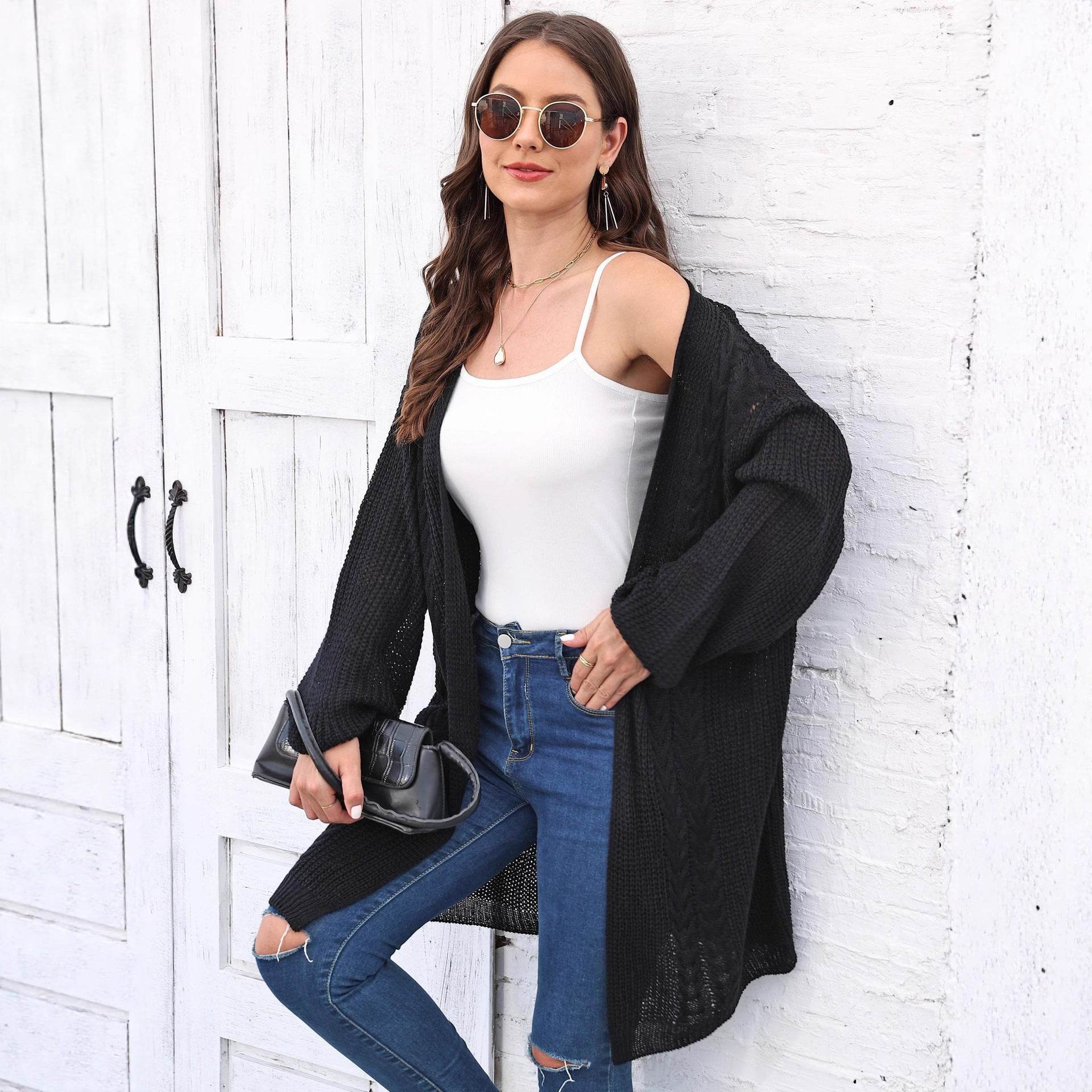 Women's Fashion Loose Casual Sweater Coat - Odeita