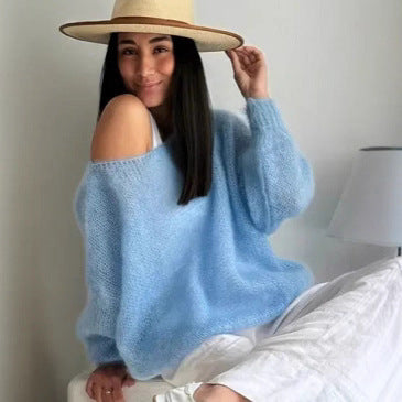 Gentle Thin Hollow Outerwear Knitted Blouse