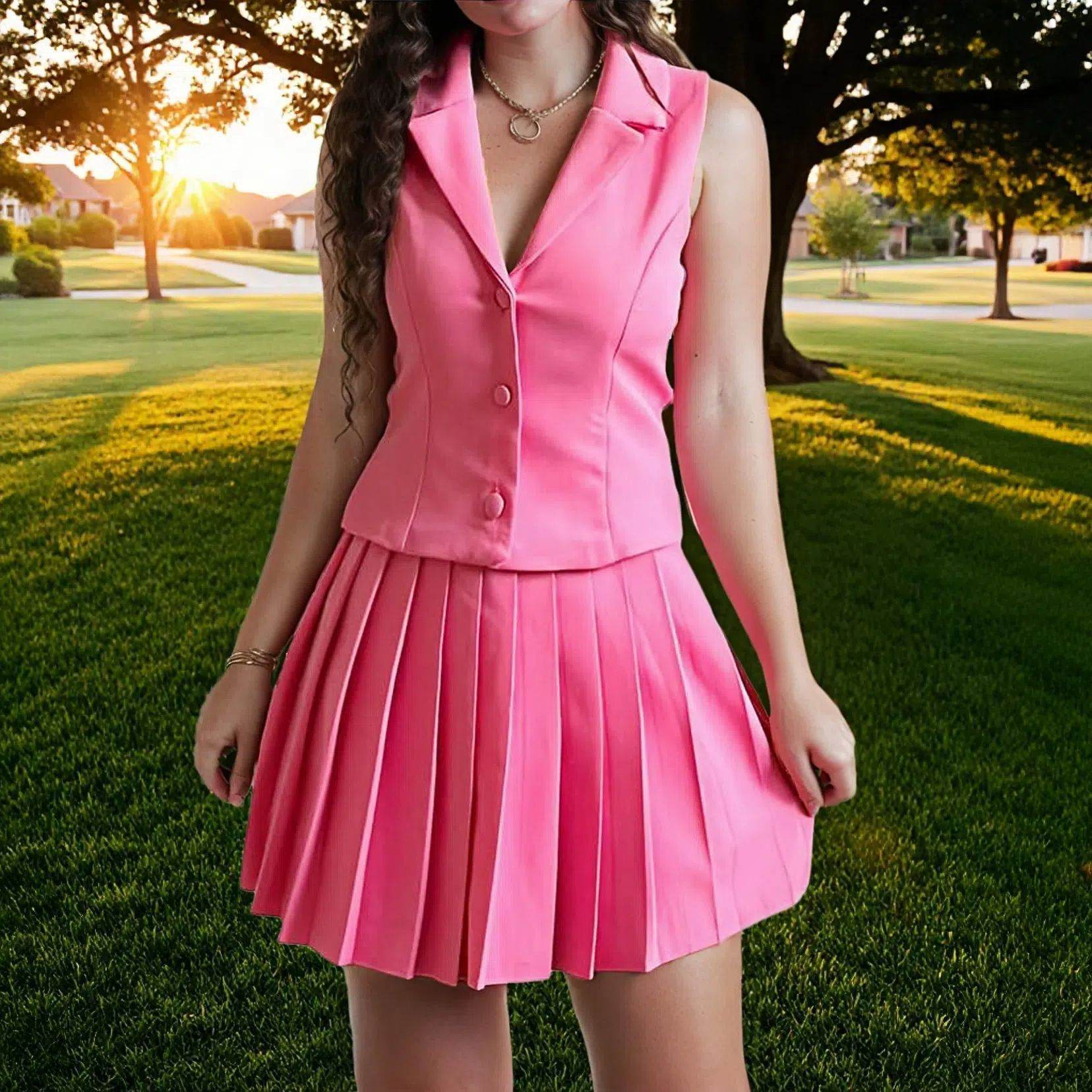 Women's Sleeveless Large Lapel Fashion Casual Set Two-piece Suit - Odeita