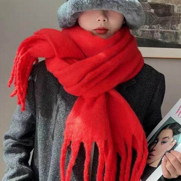Women's Wool-like Autumn And Winter Solid Color Comfortable Scarf High Quality - Odeita