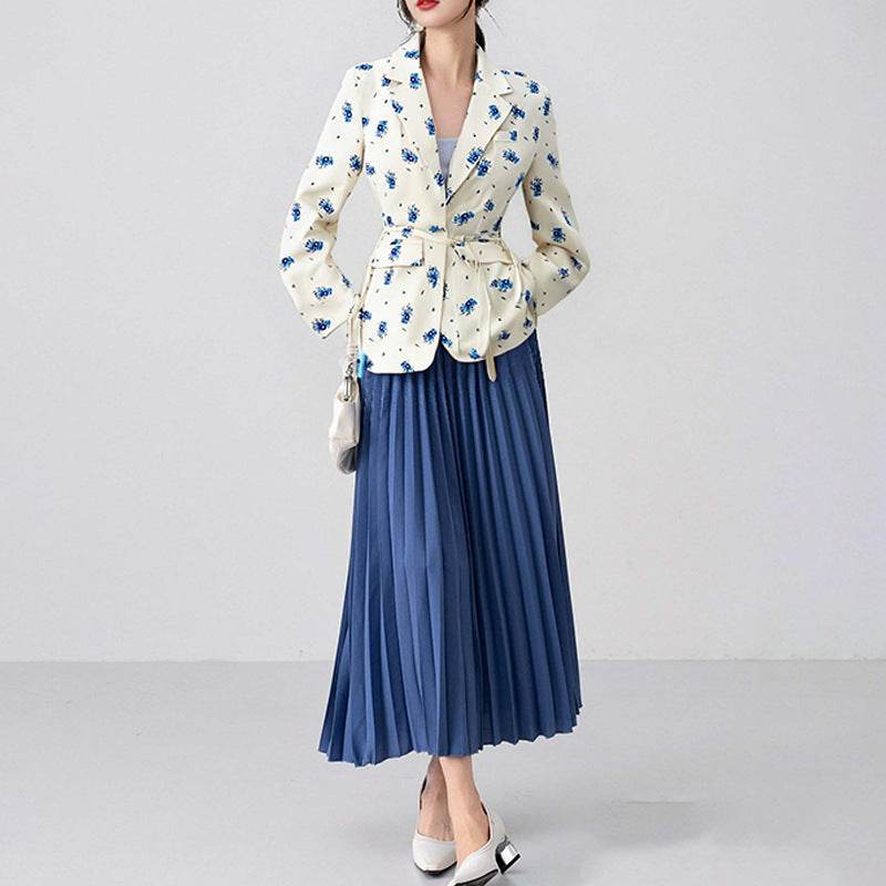 Collar Lace-up Waist-tight Suit Jacket - Odeita