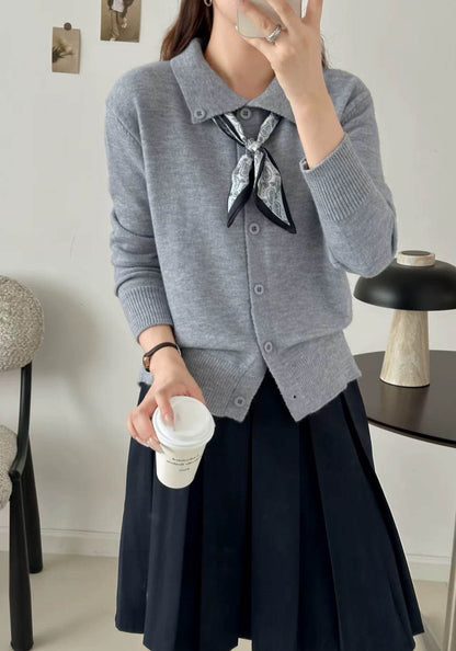 Lazy Fashion Lapel Scarf Sweater - Odeita