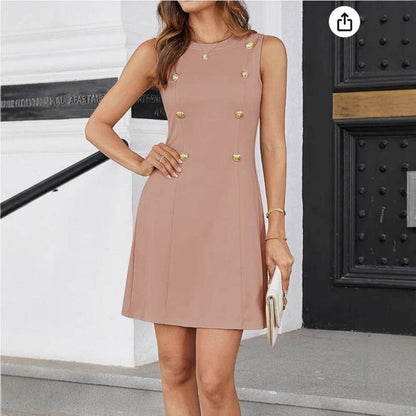 Women's Cocktail Mini Sleeveless Casual Dress - Odeita