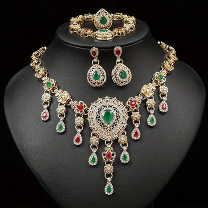 European And American Bride 4 PCs Set Fashion Alloy Necklace Ring