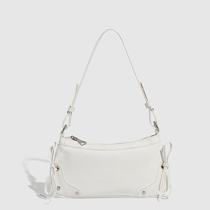Solid Color Underarm Bag Shoulder Bag Double Bow Small Square Bag