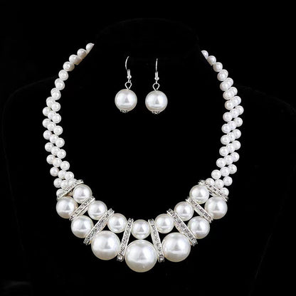 Necklace And Earrings Suite Women's Short All-match Elegant Decorative Collarbone Chain Accessories