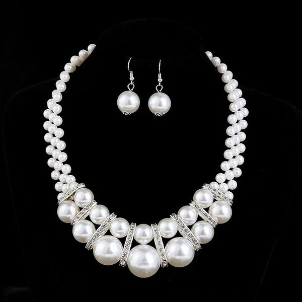 Necklace And Earrings Suite Women's Short All-match Elegant Decorative Collarbone Chain Accessories