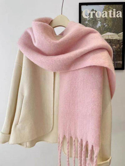 Women's Wool-like Autumn And Winter Solid Color Comfortable Scarf High Quality - Odeita