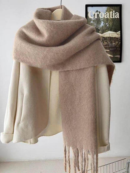Women's Wool-like Autumn And Winter Solid Color Comfortable Scarf High Quality - Odeita