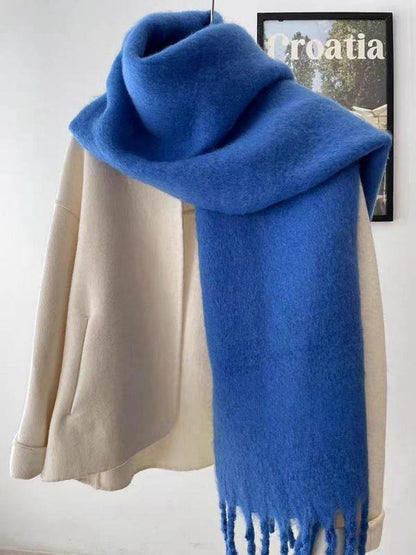 Women's Wool-like Autumn And Winter Solid Color Comfortable Scarf High Quality - Odeita