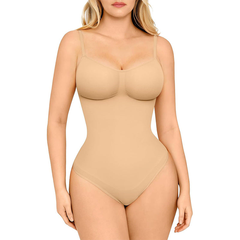 Women's Solid Color Open Seamless Waist Slimming And Hip Lifting Jumpsuit