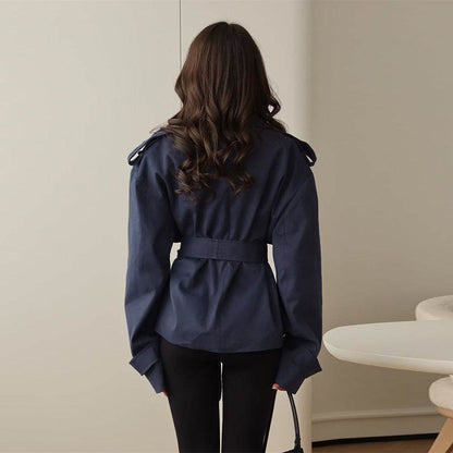 Women's Fashion Waist-controlled Long-sleeved Coat - Odeita