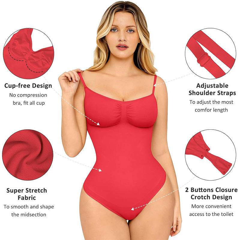 Women's Solid Color Open Seamless Waist Slimming And Hip Lifting Jumpsuit - Odeita