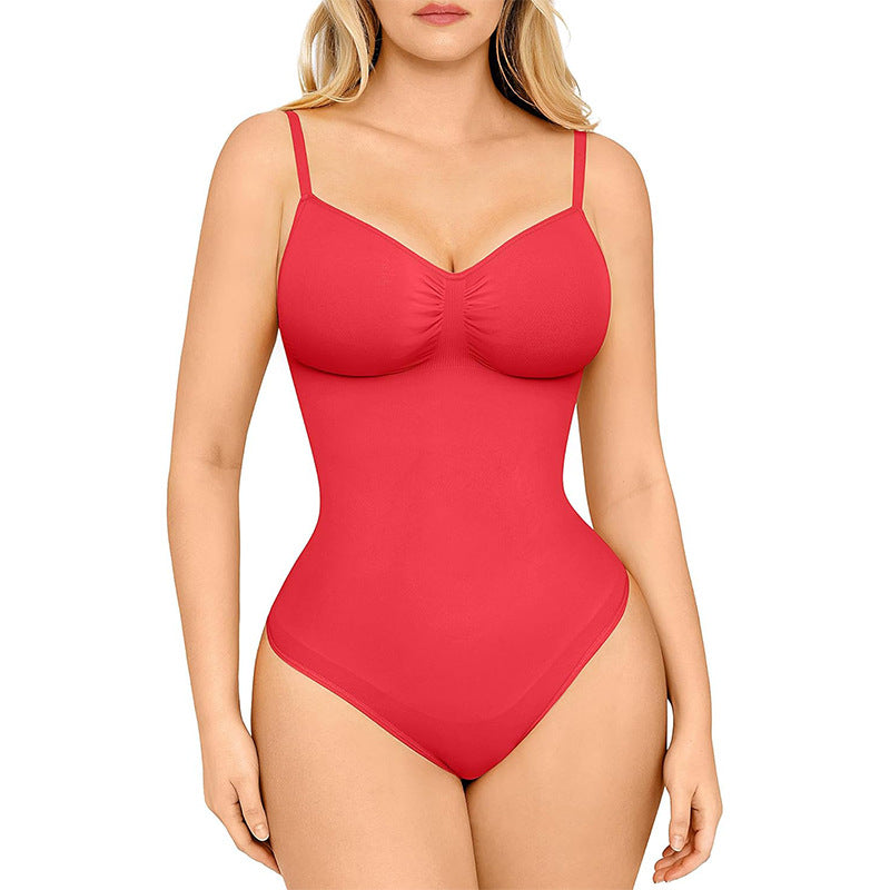 Women's Solid Color Open Seamless Waist Slimming And Hip Lifting Jumpsuit