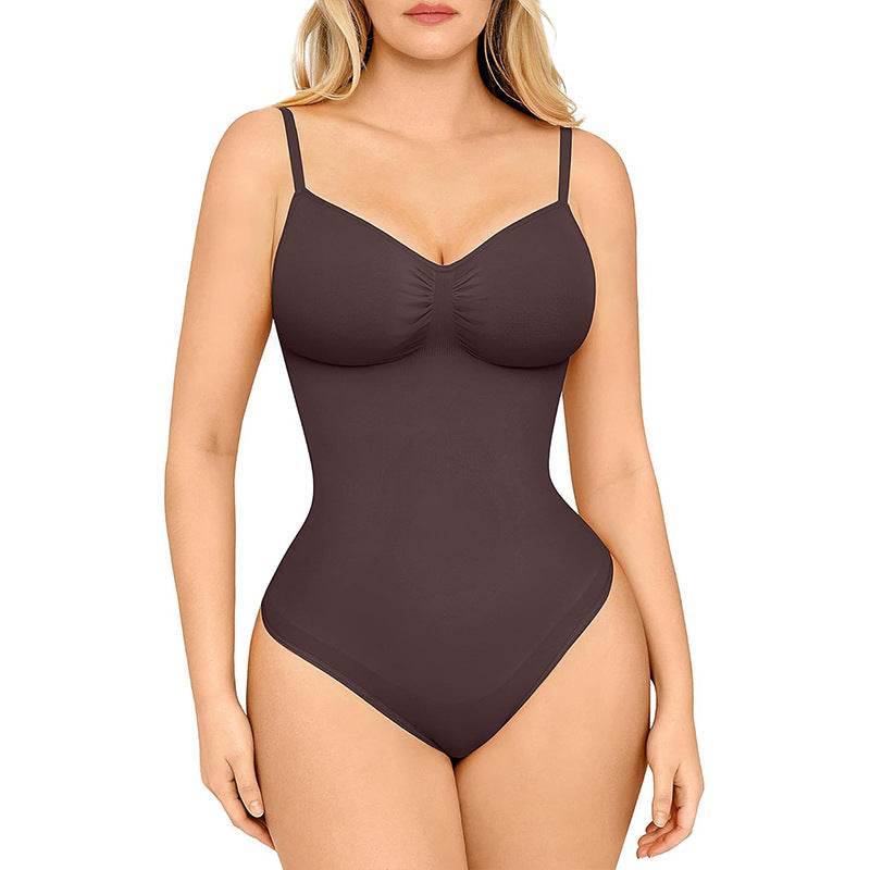 Women's Solid Color Open Seamless Waist Slimming And Hip Lifting Jumpsuit - Odeita