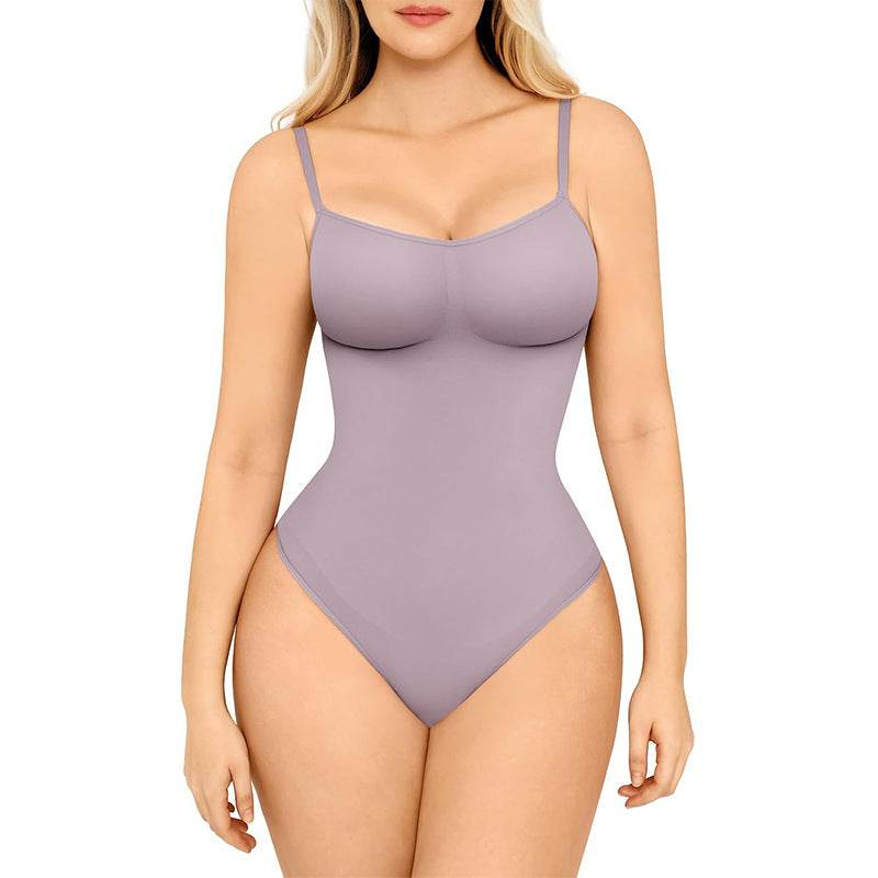 Women's Solid Color Open Seamless Waist Slimming And Hip Lifting Jumpsuit - Odeita