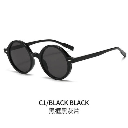 Retro Oval Sun Glasses Y2g Pure Champagne Sunglasses Female Cross-border Fashion - Odeita