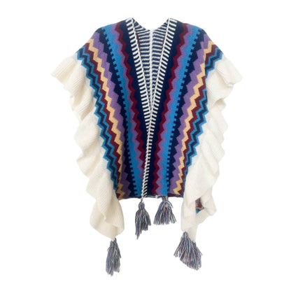 European And American Spring Autumn And Winter Ladies Travel Ethnic Style Ruffled Knitted Shawl - Odeita