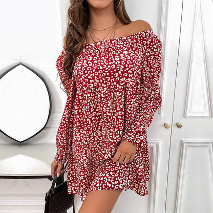 Off-shoulder Beach Skirt Floral Off-shoulder Dress - Odeita