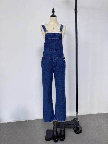 Loose Women's Denim Suspender Pants - Odeita
