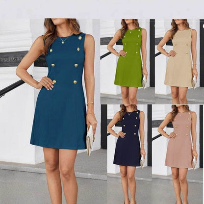 Women's Cocktail Mini Sleeveless Casual Dress - Odeita